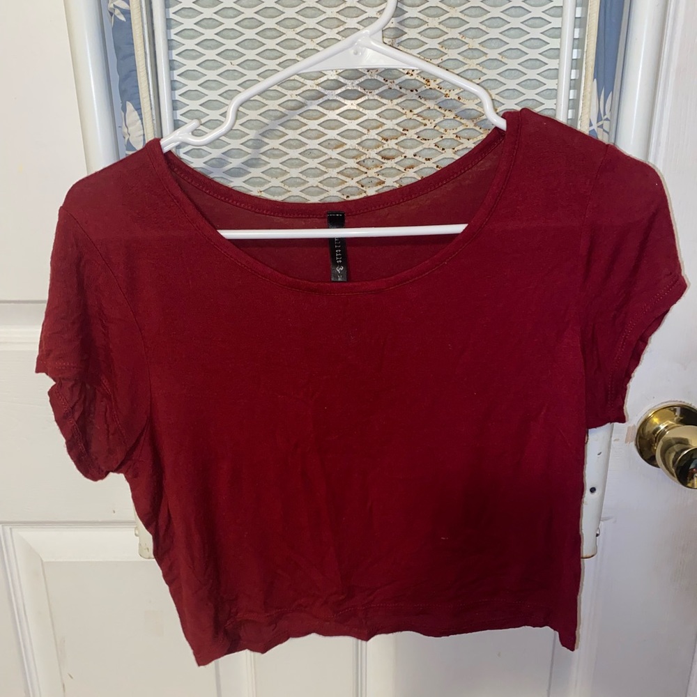 M Red Cropped Top